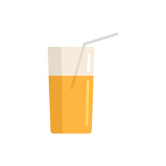 Wall Mural - Juice glass icon flat isolated vector