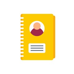 Wall Mural - Personal information notebook icon flat isolated vector