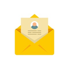 Poster - personal information mail icon flat isolated vector