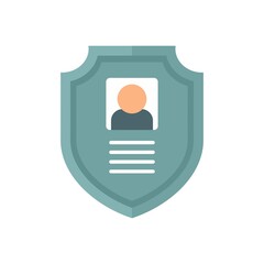 Poster - Secured personal information icon flat isolated vector