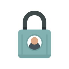 Poster - Locked personal information icon flat isolated vector
