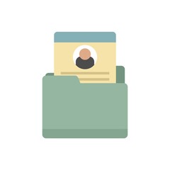 Poster - Personal folder information icon flat isolated vector
