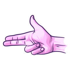 Finger gun hand gesture vector illustration