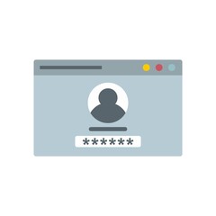 Poster - web authentication icon flat isolated vector