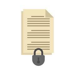 Sticker - Document access authentication icon flat isolated vector