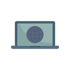 Poster - laptop web network icon flat isolated vector