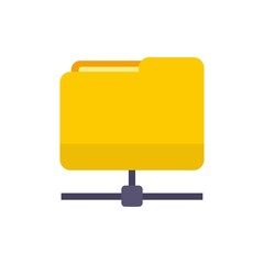 Poster - Network folder icon flat isolated vector