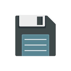 Sticker - Floppy disk icon flat isolated vector