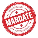 Fototapeta  - MANDATE text on red round grungy stamp.
