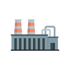 Poster - Steel factory icon flat isolated vector