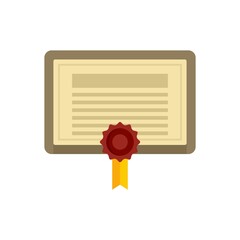 Poster - Attestation certificate icon flat isolated vector