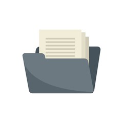 Poster - open folder documents icon flat isolated vector