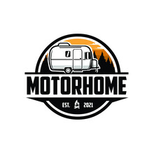 Motorhome Caravan Trailer Circle Emblem Logo
