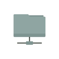 Poster - Network folder icon flat isolated vector