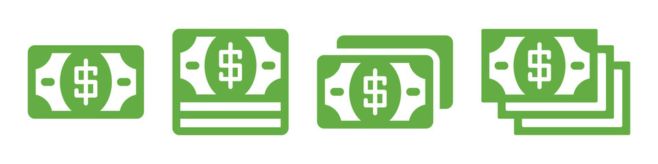 Wall Mural - Dollar money icon set. Dollar bills icon vector illustration.