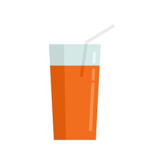 Poster - Juice glass icon flat isolated vector