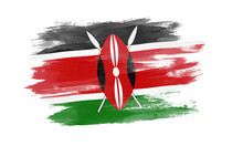 Kenya Flag Brush Stroke, National Flag