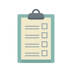 Poster - check to-do list icon flat isolated vector