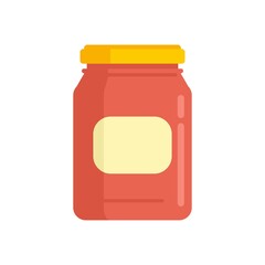 Poster - Food jar icon flat isolated vector