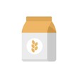 Flour pack icon flat isolated vector