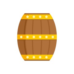 Wall Mural - Wood barrel icon flat isolated vector