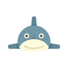 Sticker - Smiling shark toy icon flat isolated vector