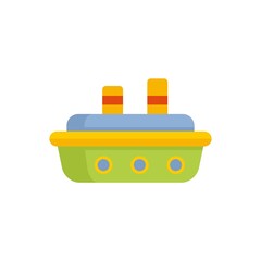 Canvas Print - Rubber ship icon flat isolated vector