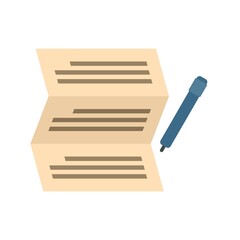 Poster - syllabus write paper icon flat isolated vector