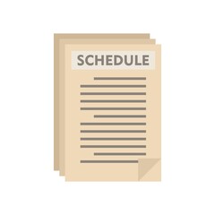 Poster - Syllabus paper schedule icon flat isolated vector