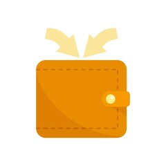 Poster - Retirement wallet money income icon flat isolated vector