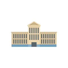 Poster - city hall building icon flat isolated vector
