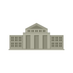 Poster - parliament court icon flat isolated vector