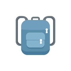 Poster - travel backpack icon flat isolated vector