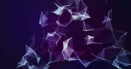 Fototapete - Plexus concept, lines connection background animation