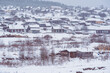 View of Russian village in winter