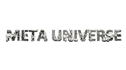 Poster - Meta Universe text of technogenic scrap metal cyber details, isolated - loop video