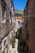 Ulica Svetog Josipa, One Of The Many Steep Backstreet Alleyways That Criss-cross The Old Town Of Dubrovnik, Croatia: A UNESCO World Heritage Site