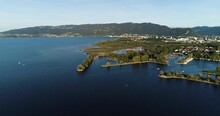 Aerial View Of Lake Constance Shoreline Near Arbon, Switzerland.