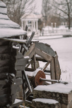 Watermill In Snow
