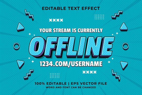 Editable text effect - Offline Cartoon template style premium vector
