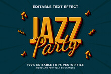 Editable Text Effect - Jazz Party Retro Template Style Premium Vector