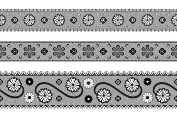 Black vintage lace ribbon isolated on white for decoration