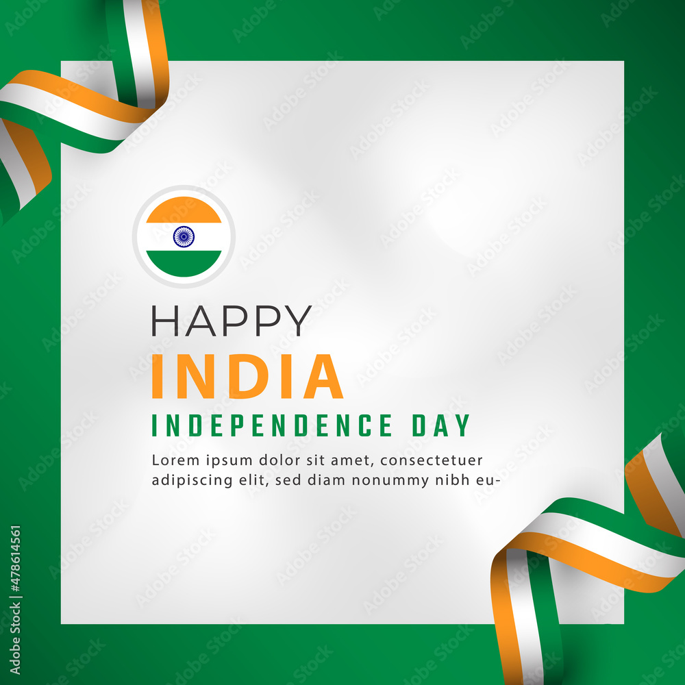 Happy India Independence Day 15 August Celebration Vector Design ...