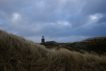 Wall Mural - Dünenlandschaft mit Leuchtturm in Kampen auf Sylt.