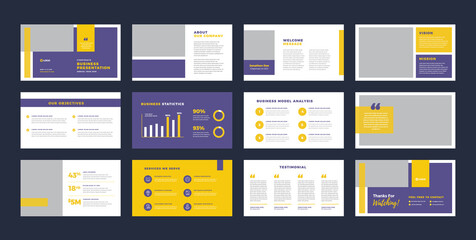 Wall Mural - Business Presentation Brochure Guide Design or Pitch Deck Slide Template or Sales Guide Slider