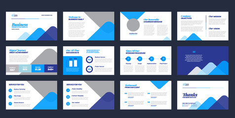 Wall Mural - Business Presentation Brochure Guide Design or Pitch Deck Slide Template or Sales Guide Slider