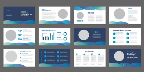 Wall Mural - Business Presentation Brochure Guide Design or Pitch Deck Slide Template or Sales Guide Slider