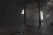 © Brilliant Eye - 3d rendering of darken empty attic with aged stuff and mystic light through windows