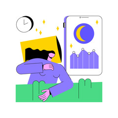 Poster - sleep tracking abstract concept vector illustration. sleeping app recommendation, wearable digital t