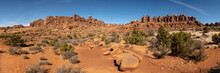 Panorama Of Formations On The Tower Arch Trail